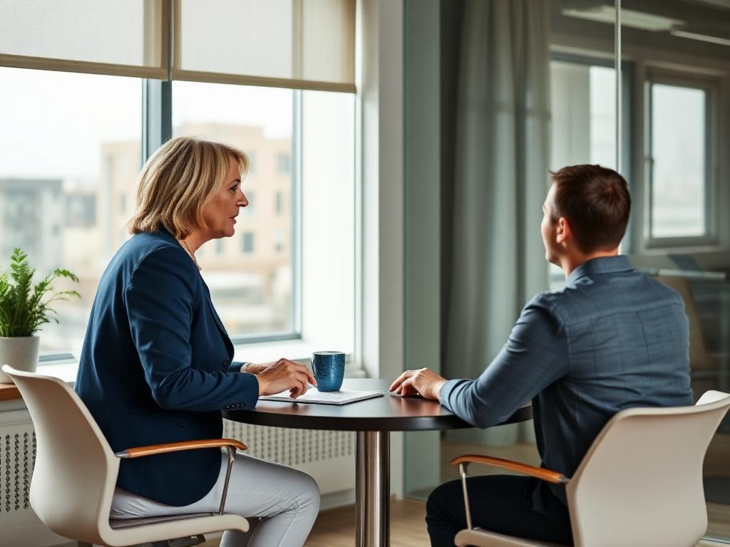 Advisor presenting to a client at a conference table