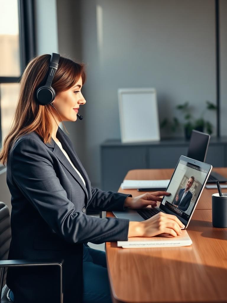 Advisor meeting a client over a laptop video call